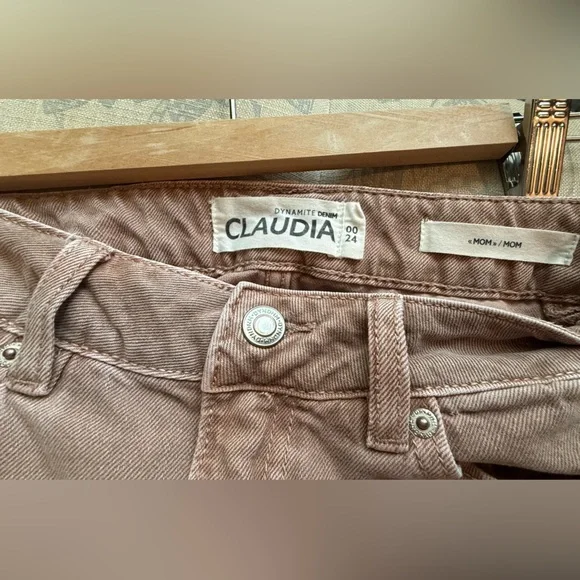 Dynamite Claudia jeans size 00/24 inch dusty rose - Picture 5 of 8